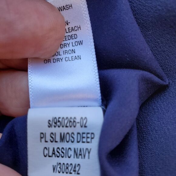 BANANA REPUBLIC back zip Navy Blue + gold muscle sleeveless top M MEDIUM - Picture 8 of 9